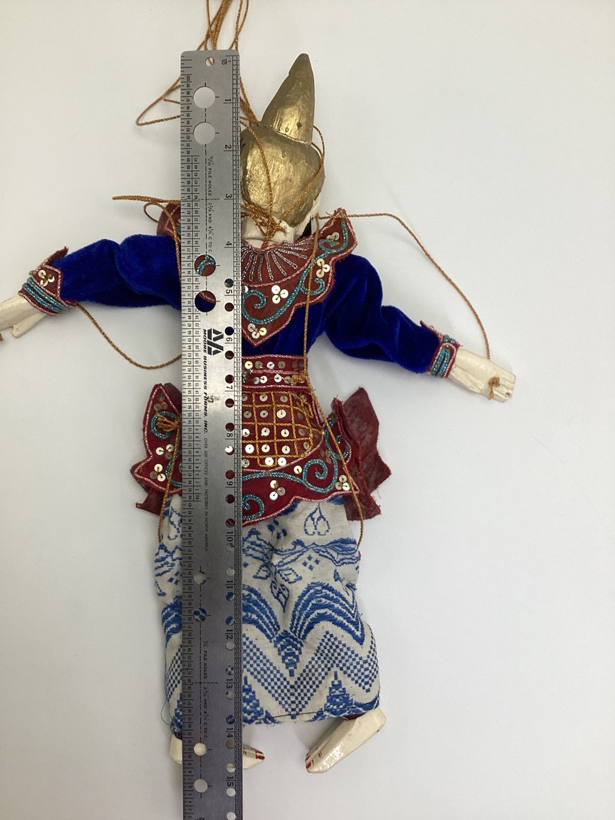 Vtg Burmese String Marionette Handmade Puppet Traditional Dress Burma Myanmar