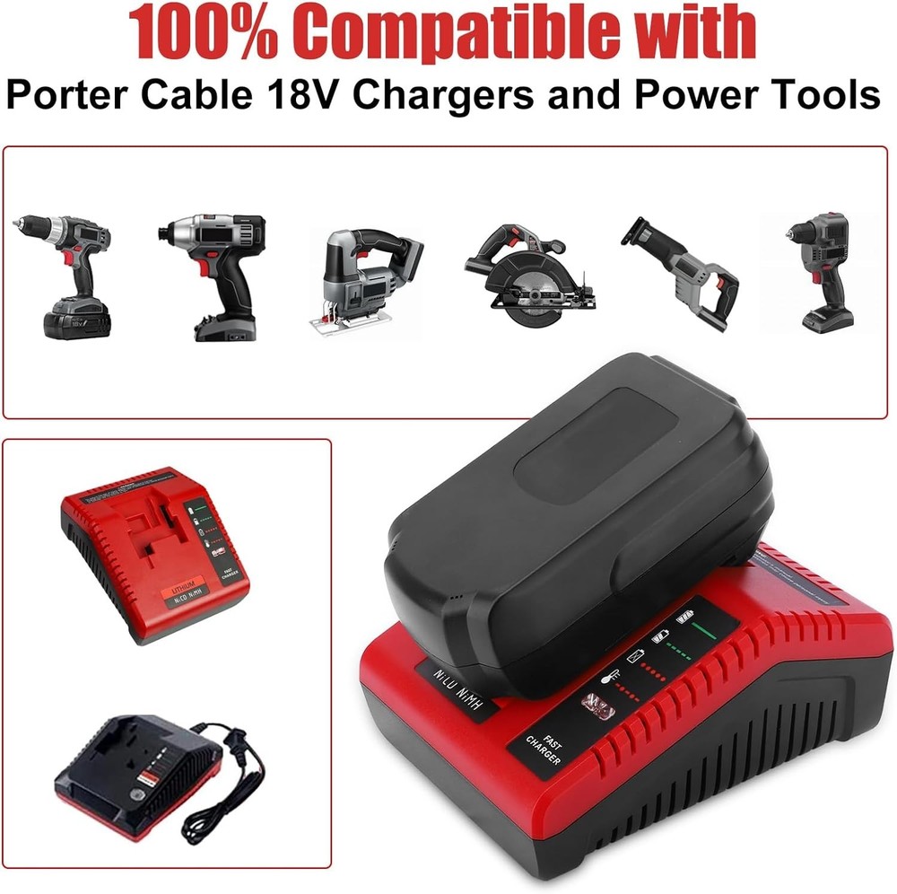 2Pack 18V 4.5Ah Replace Battery for Porter Cable PC18B 18-Volt Cordless Tools