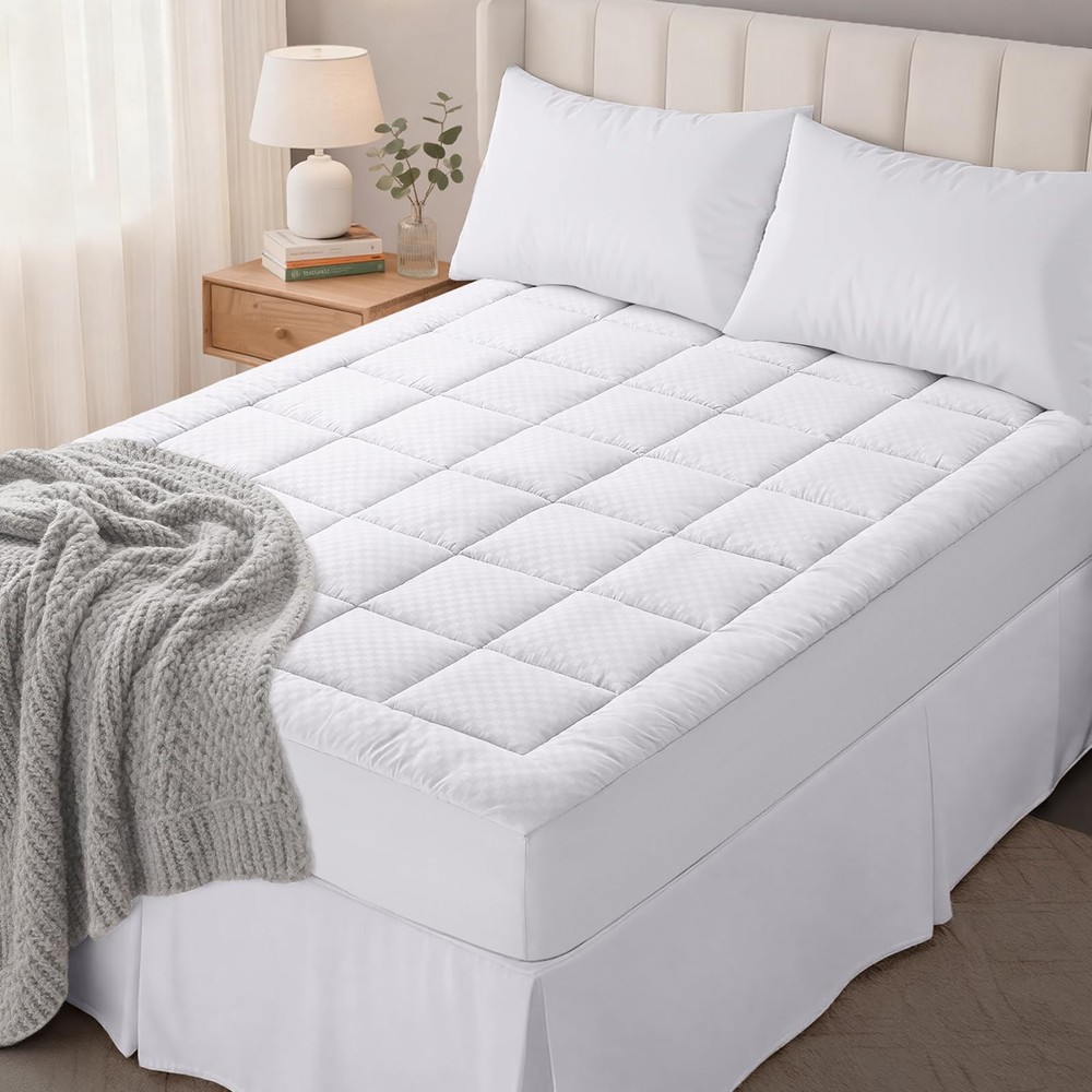 Cooling Mattress Pad, Queen Size, Deep Pocket Fitted, Down Alternative