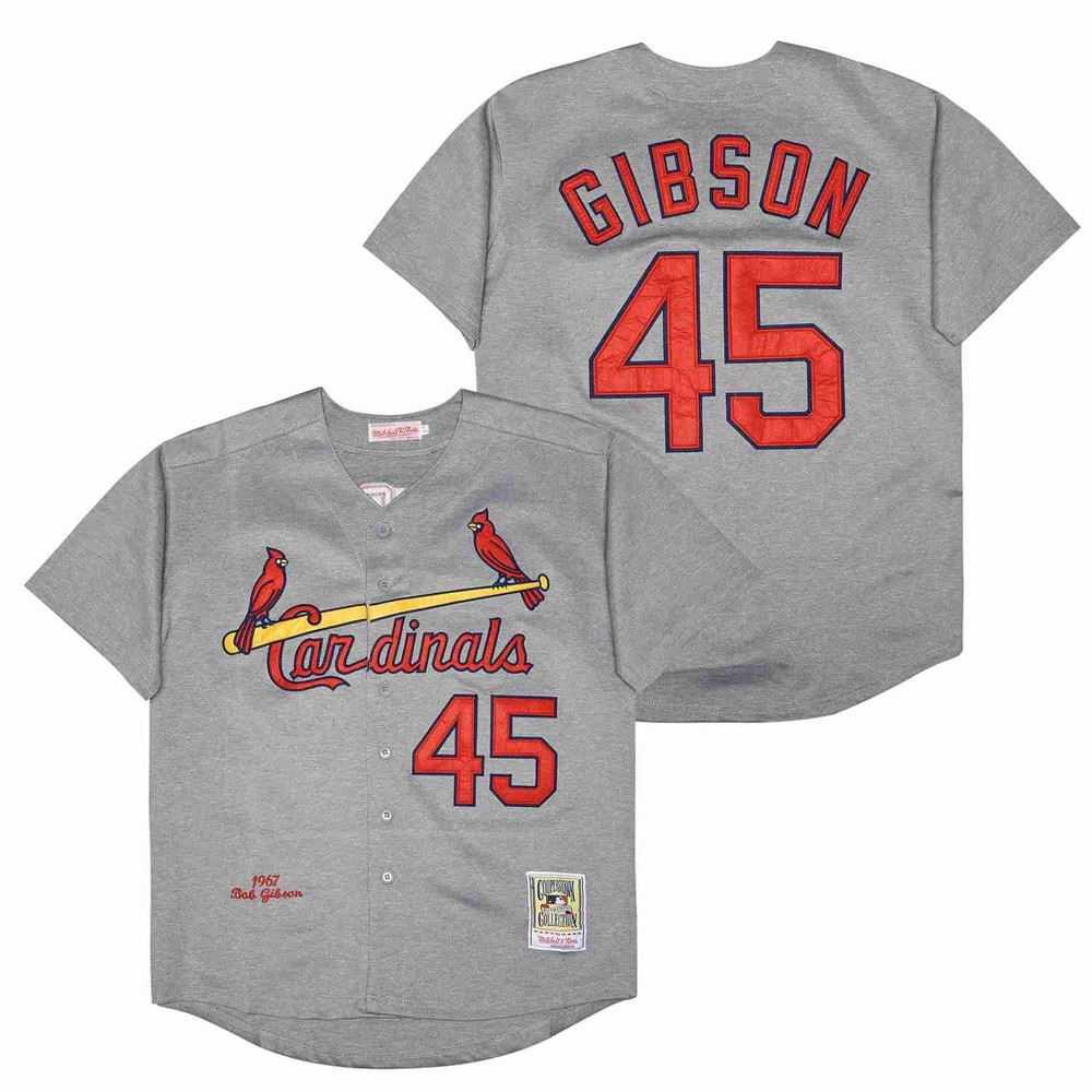 #45 Bob Gibson Jersey Retro Gray