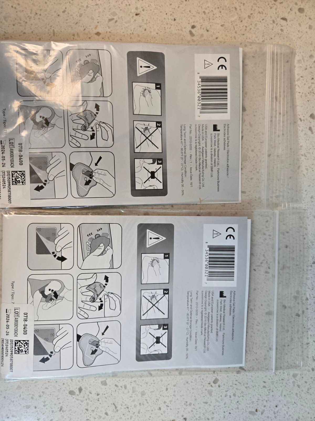 2-SLENDERTONE Replacement Arms Toning Gel Pads Set Of 8 SEALED See Dates