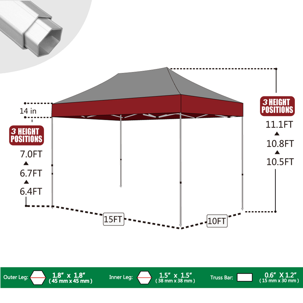 Ez Pop Up Full Aluminum Outdoor Canopy Gazebo Tent, New