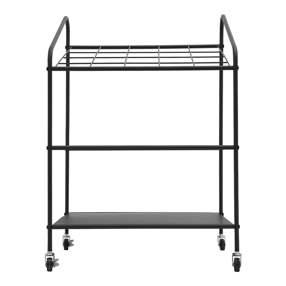 3-Tier Mobile Paper Rolls Organizer Floor Storage Rack Material Roll Dsplay Rack