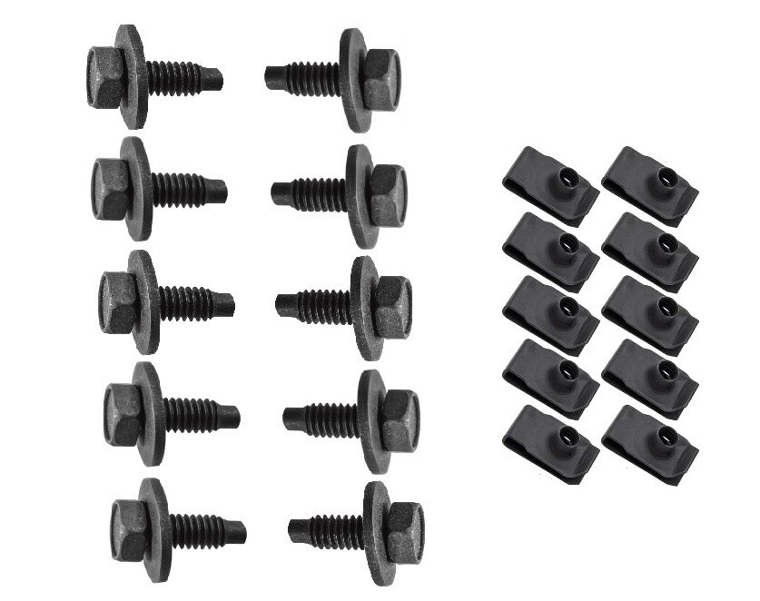 1/4-20 x 3/4" Body Bolts With J Clips - 10 Pack - IMCA NHRA Brand New
