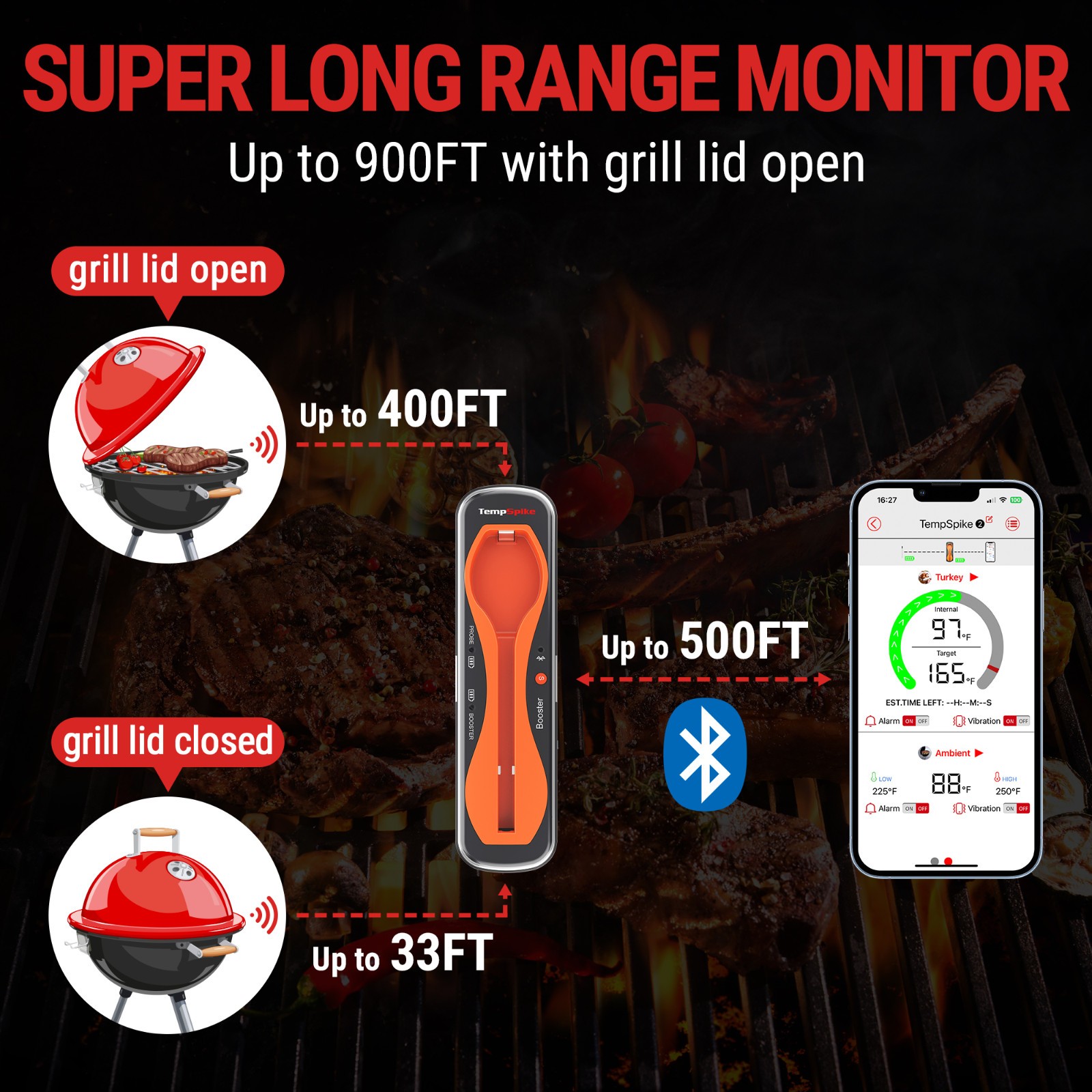 ThermoPro TP960 500ft Wireless Meat Thermometer + FREE Instant Read Thermometer