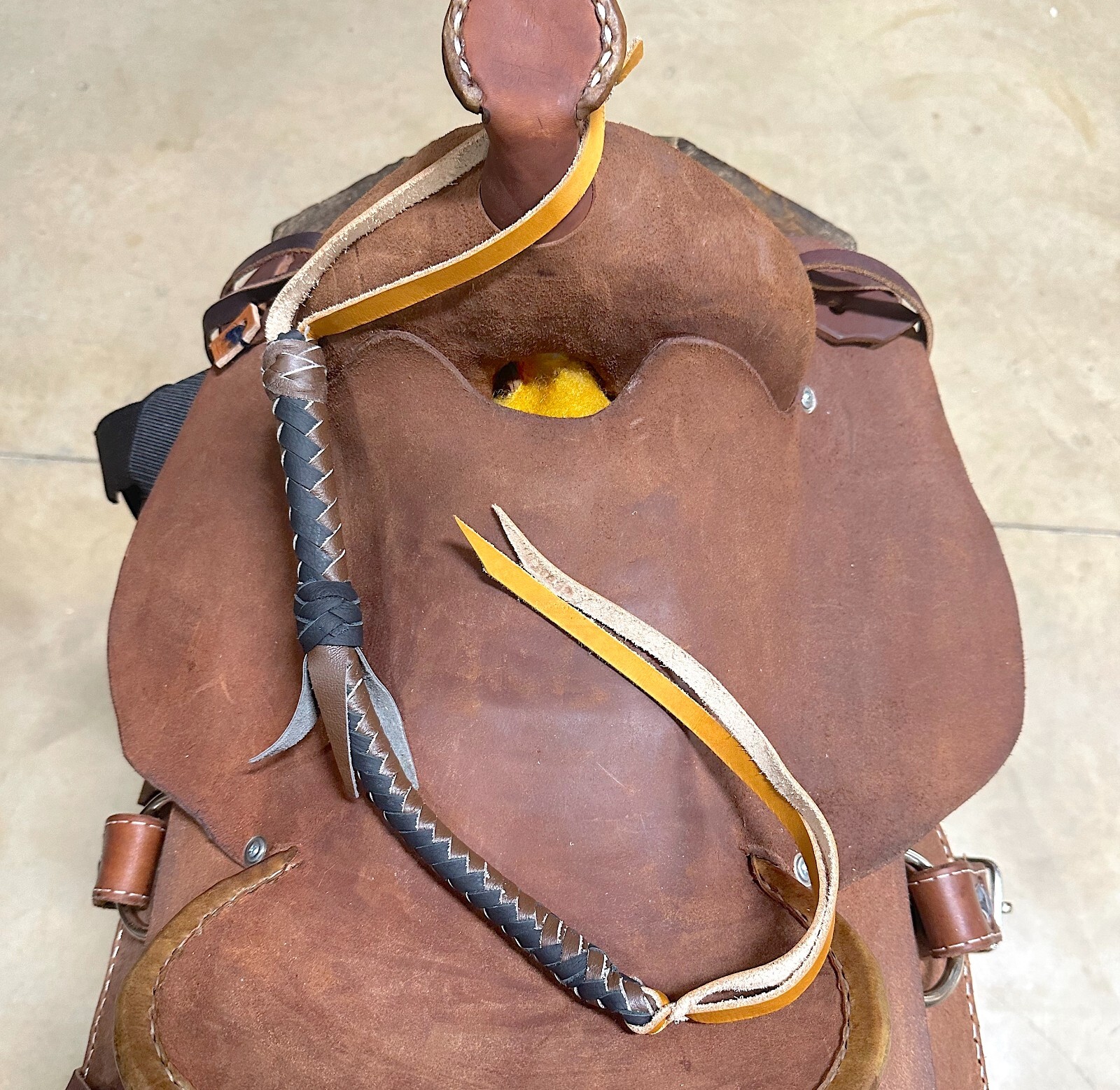 Braided Western Leather Quirt Brown Handmade Vaquero Whip Horse Tack