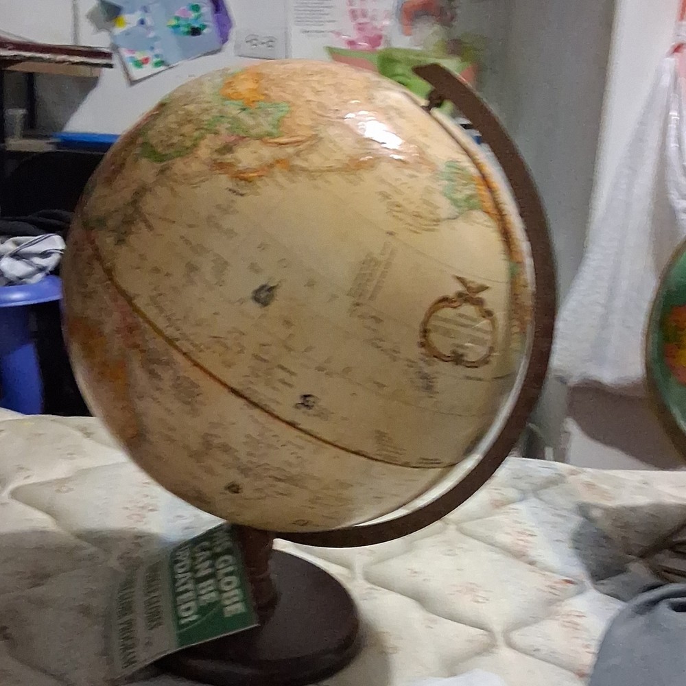 Replogle Globes Antique Style Tabletop Globe Rotating Multicolor Metal Base