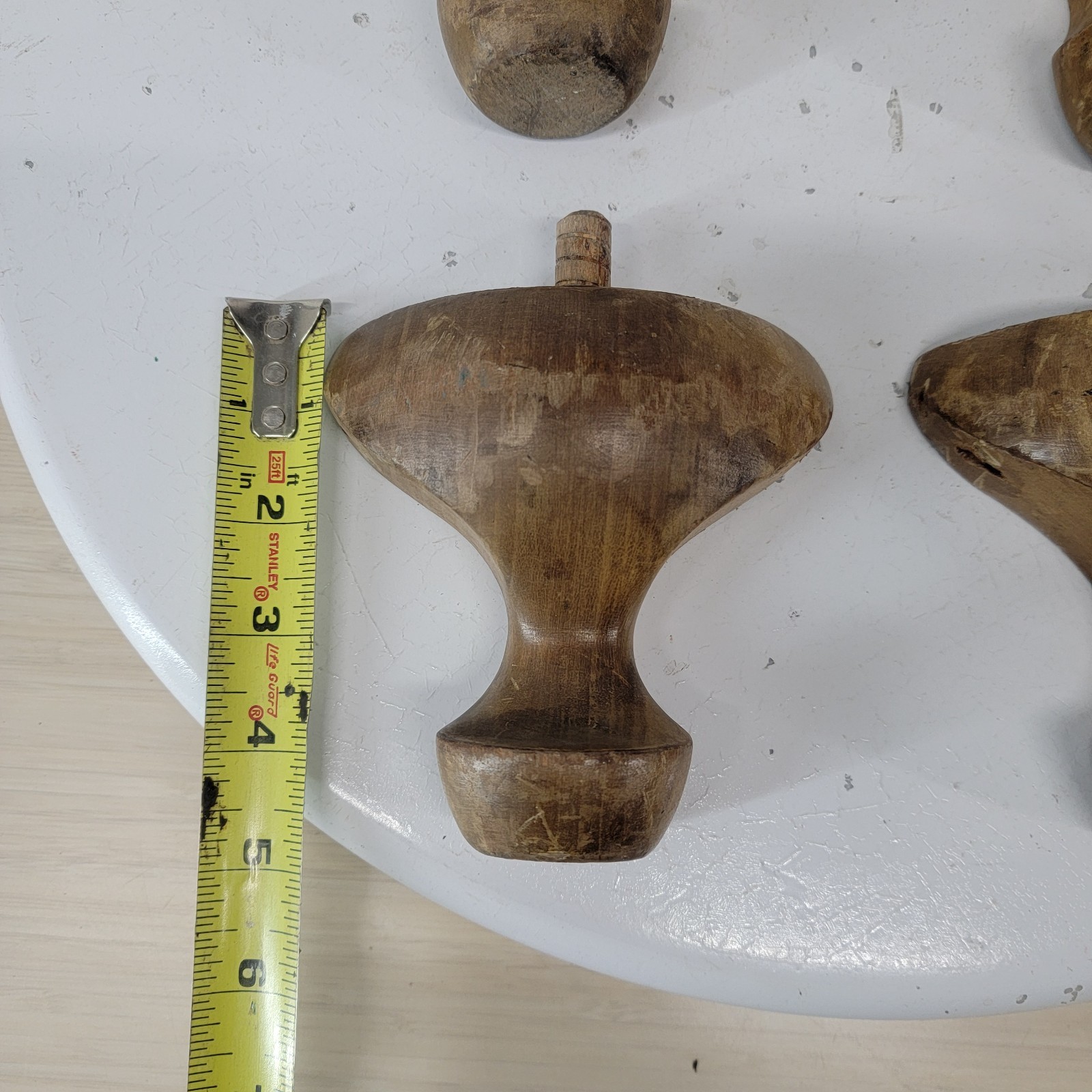 Set of 4 Vintage Solid Wood Furniture Feet Legs Salvaged Cabinet Sofa