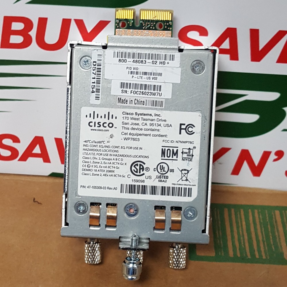 Cisco Pluggable Interface Module LTE P-LTE-US V02 (800-48083-02 H0+) USED