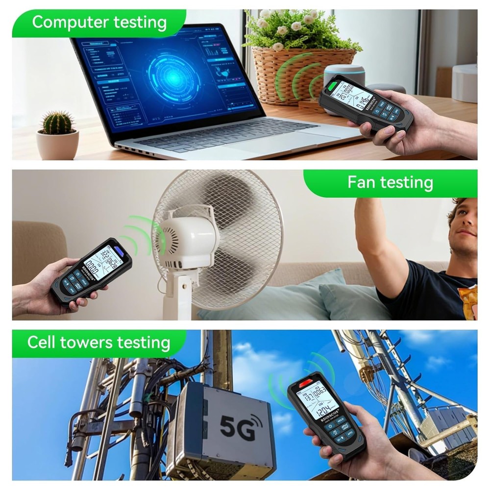 Multi-Sensor EMF Detector for Electric & RF Fields - Instant Alerts & Mute Mode