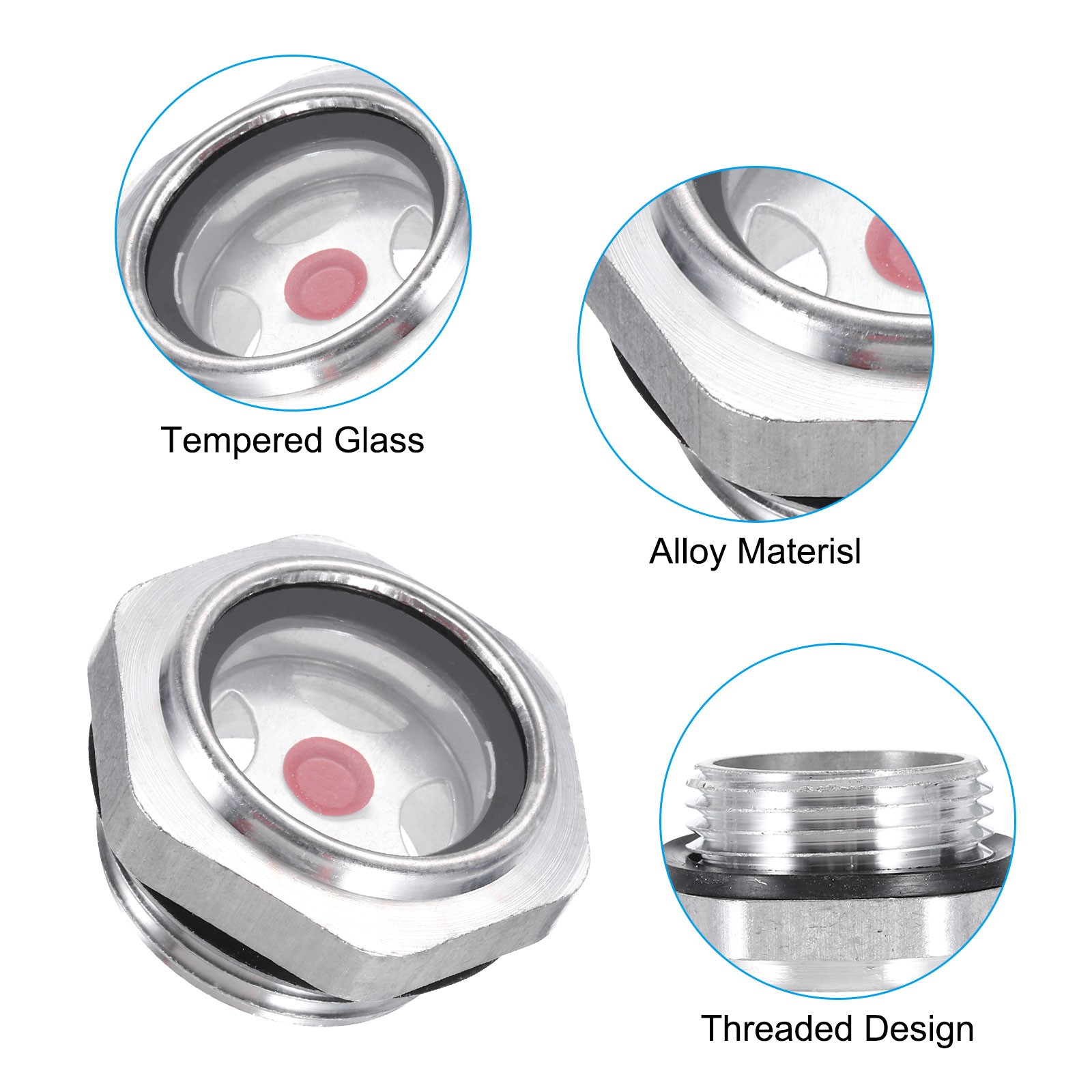 5 x Oil Sight Glass 1/4" 3/8" 1/2" 3/4" 1" Male Threaded Liquid Level Gauge