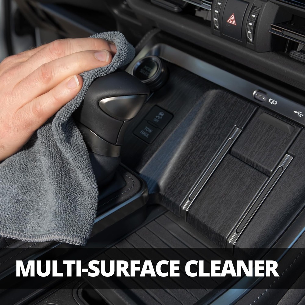 Quick and easy multi-surface safe automotive interior cleaning spray drying