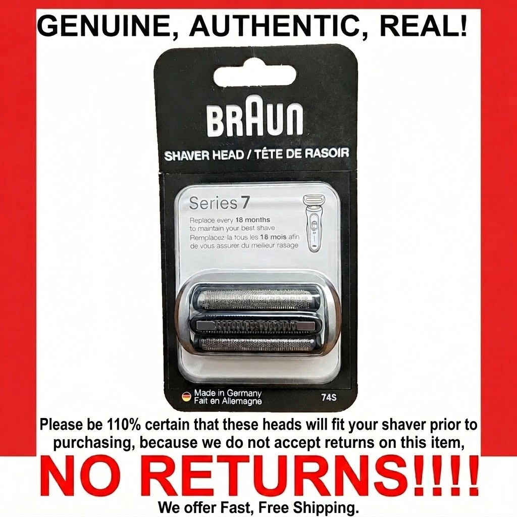 Braun Series 7 74S Electric Shaver Replacement Head Blade Cutter Silver Fits S7