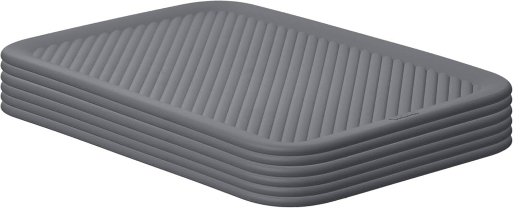 Superio Ribbed Lid for Plastic Open Storage Bins, 6 Pack Medium Grey 5 Liter