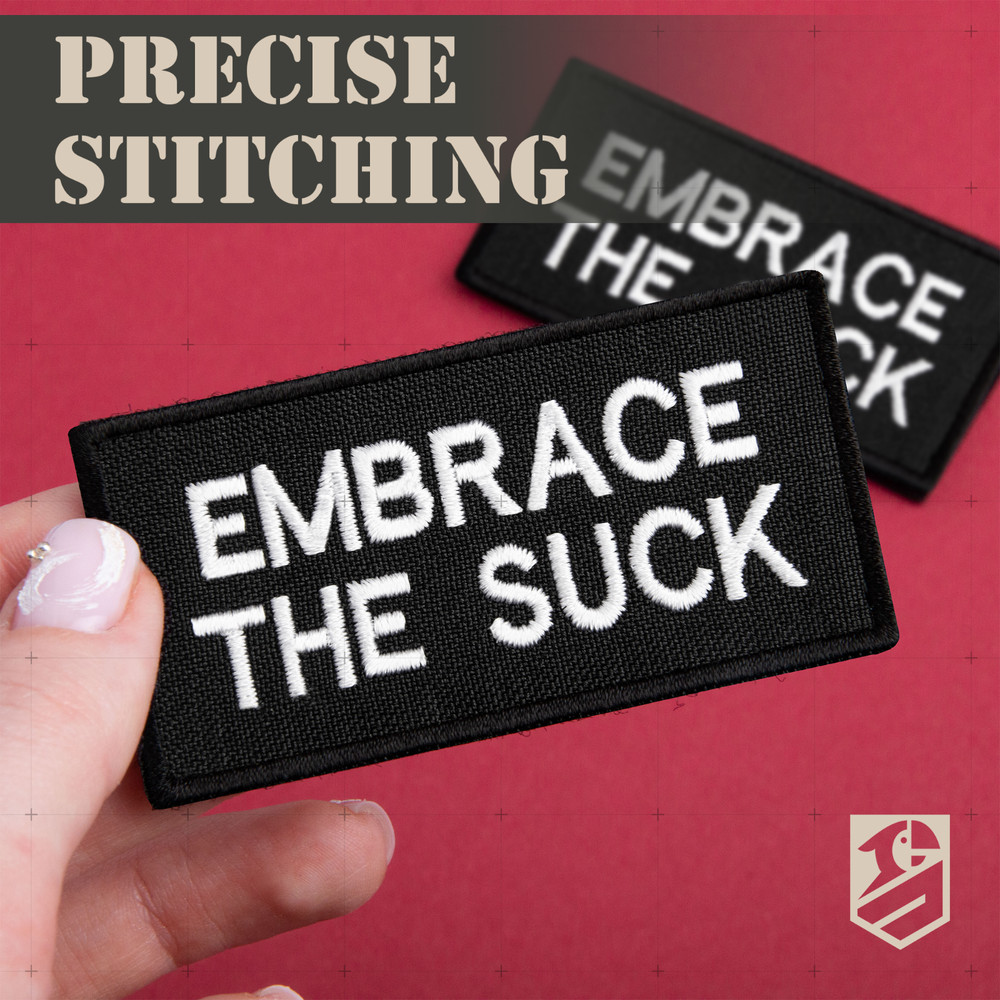 2Pcs Embrace The Suck Patch Set, Embroidered Hook and Loop