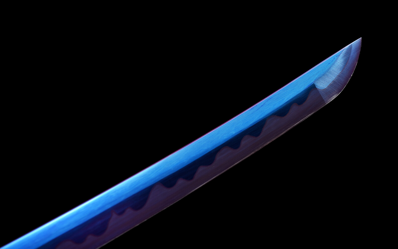 Blue White Full Tang Japanese Sword 1095Carbon Steel Battle Ready Samurai Katana