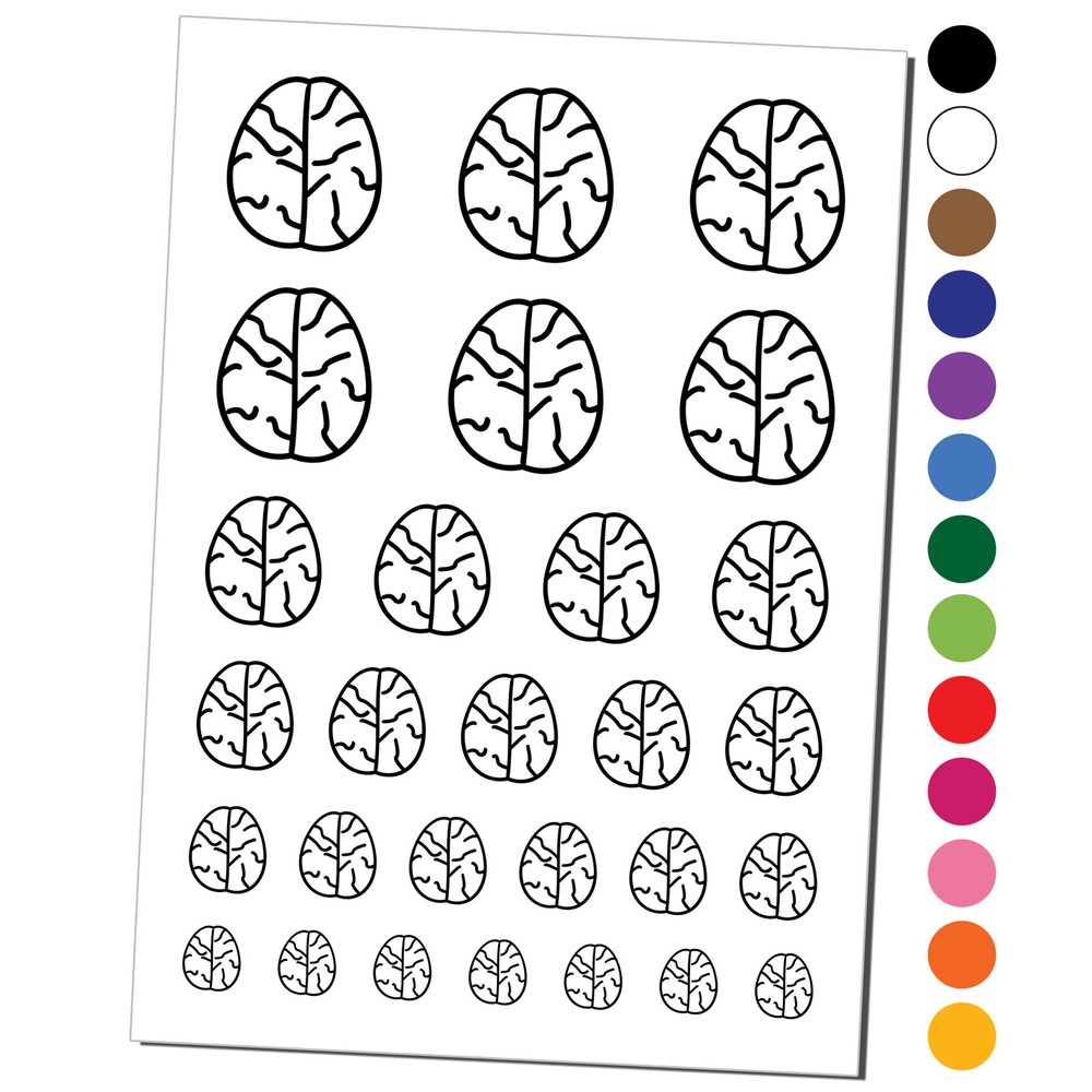 Brain Doodle Temporary Tattoo Water Resistant Set