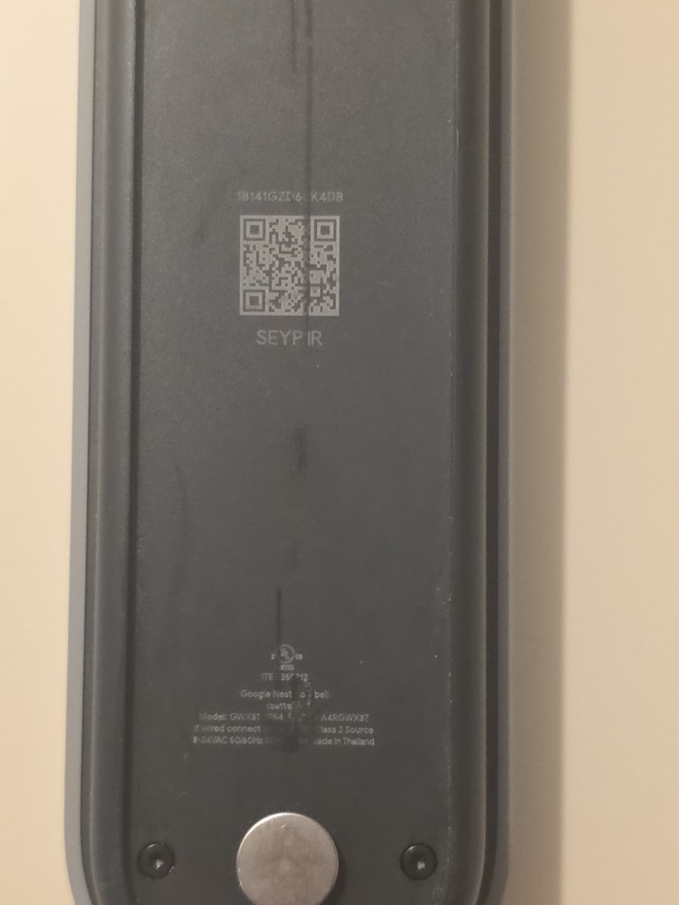 Google Nest Doorbell - Video Security Camera NOT TESTED