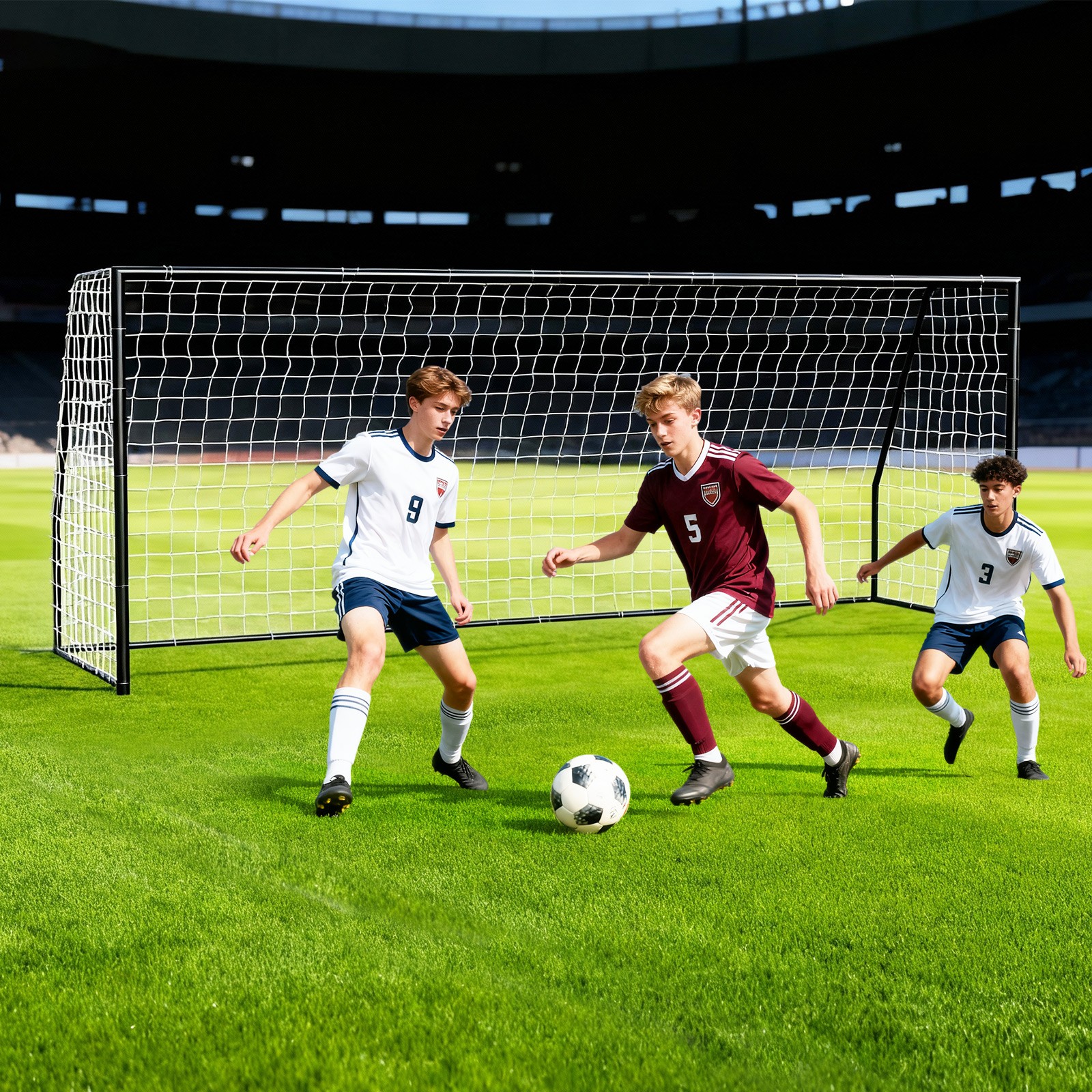 18ftx 7ft/21ftx 7ft/24ftx 8ft Metal Soccer Goals for Outdoor Practice Training