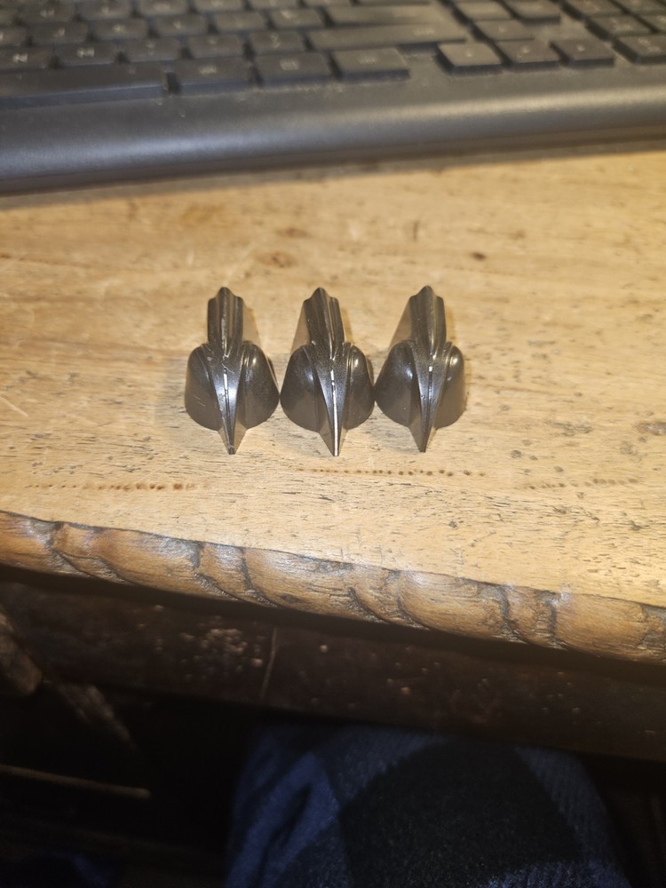 3 VINTAGE GOOD USED DAKA WARE BLACK CHICKEN HEAD POINTER KNOBS TUBE AMP TONE