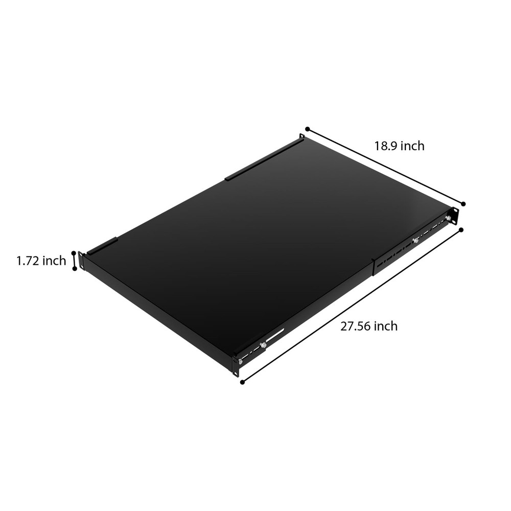 IOGEAR Adjustable Depth Heavy Duty Fixed Rack Shelf