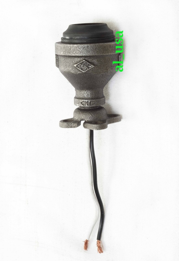 Steampunk Industrial Lamp holder SURFACE MOUNT. Black Iron Pipe Lamp Socket.