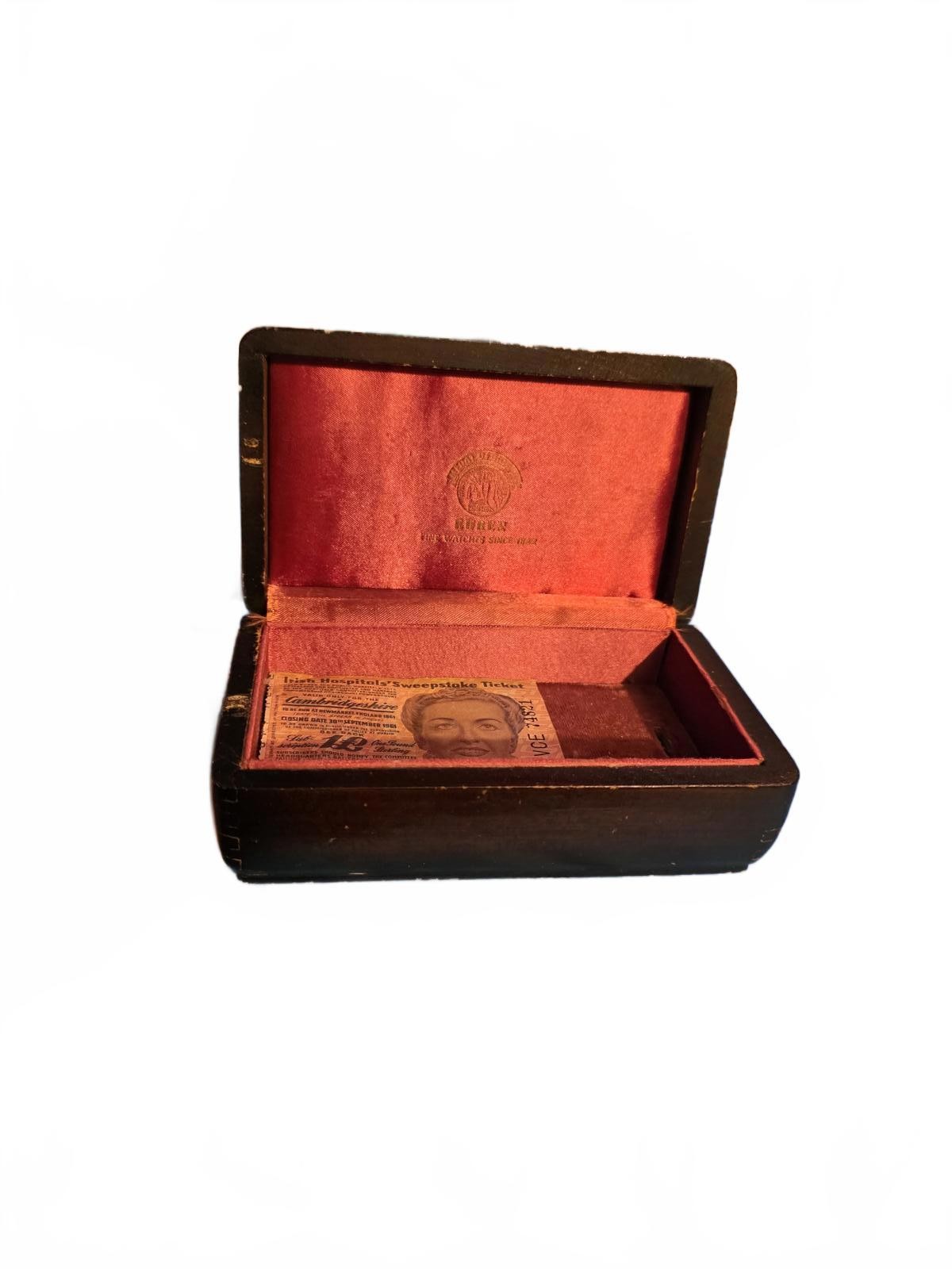 Vintage Buren Watch Box with Red Velvet Interior