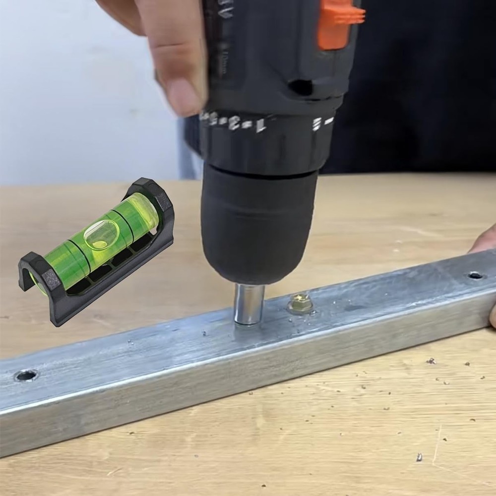 2Pcs Magnetic Bubble Level Tools with Spirit Vials for Measuring