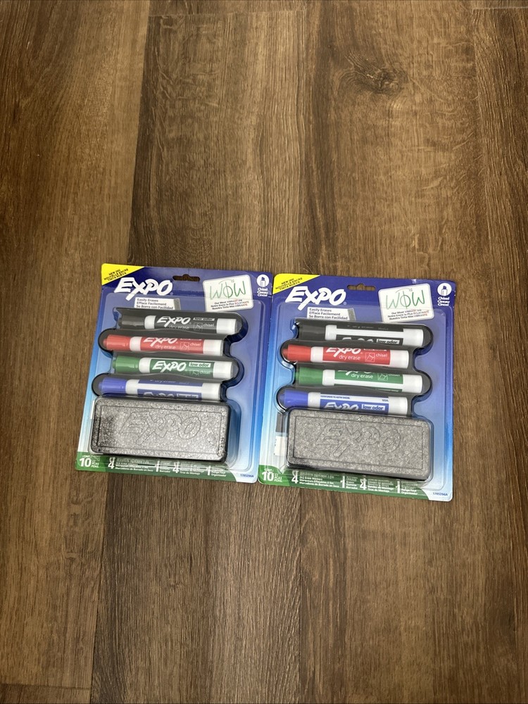 Expo Whiteboard Caddy Set, Broad Chisel Tip, Assorted Colors, 4/Set Pack 2