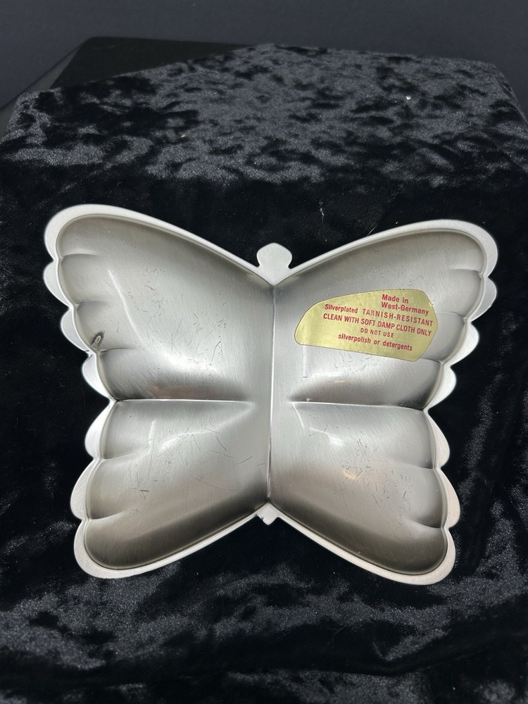 Butterfly Candy Trinket Dish Silver plated Tarnish Resistant Made West Germany