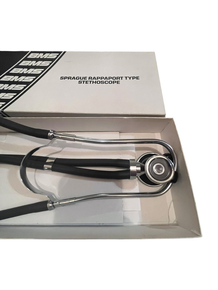 Sprague Rappaport type Stethoscope with accessories. Black