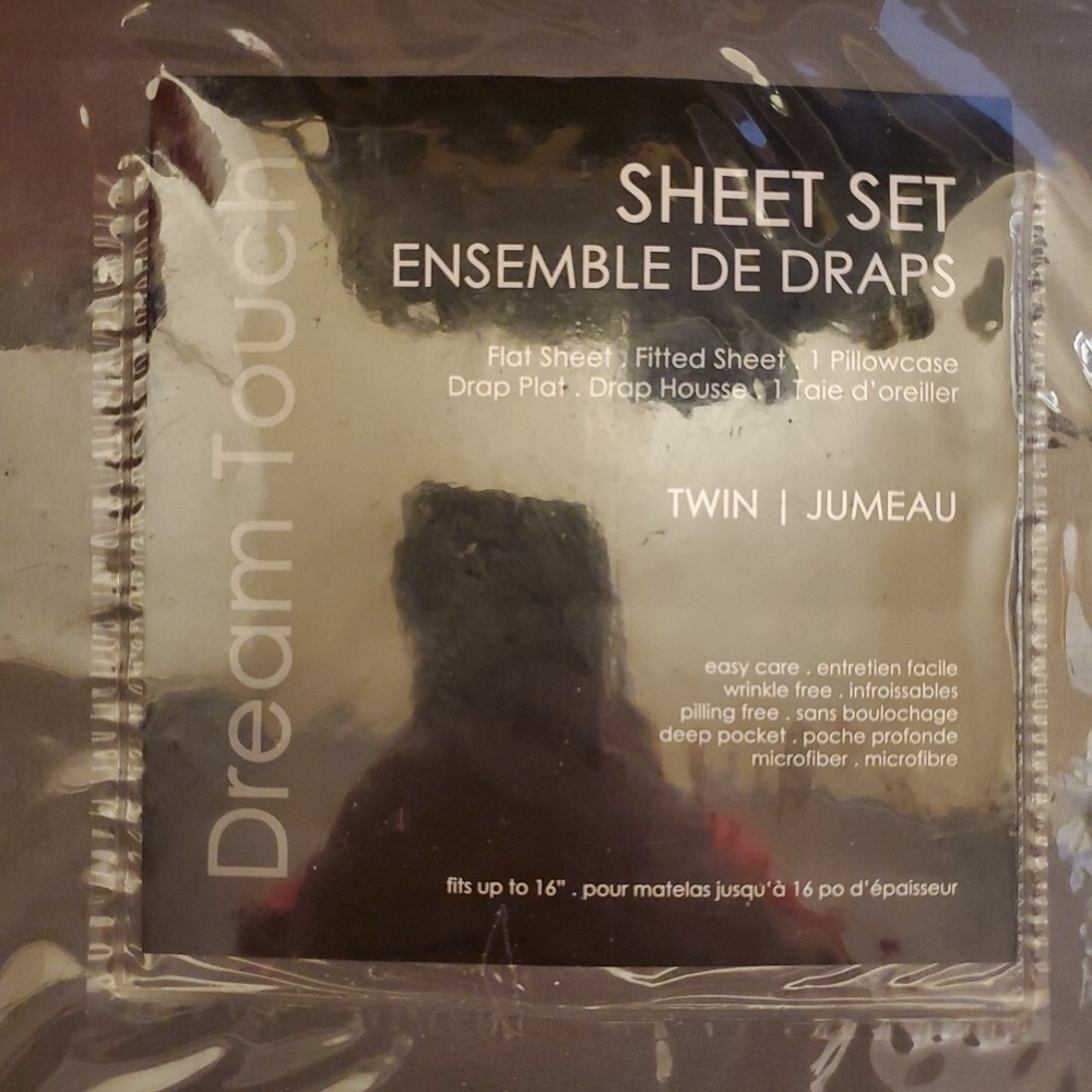 Dream Touch 4 Piece Sheet Set Grey Twin New