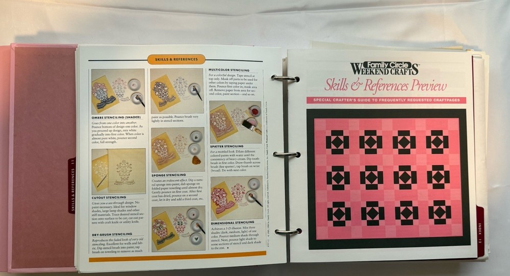 Family Circle Weekend Crafts Binder Set Instructional Craft Patterns & Projects