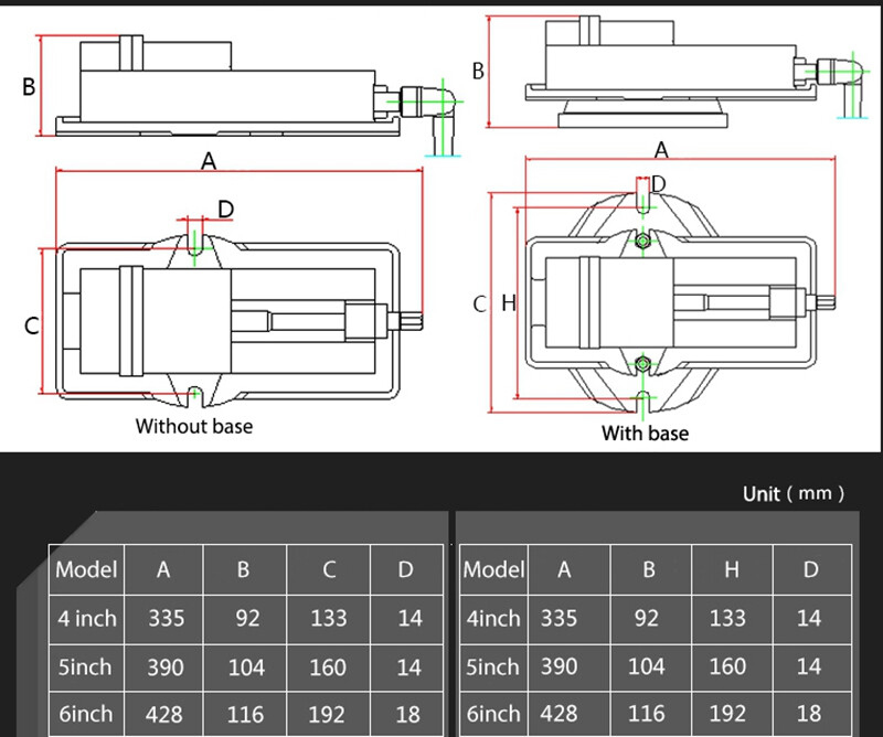 4 inch Milling Machine Vise without base High precision Manipulative device tool
