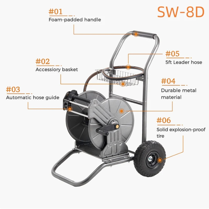 Giraffe Tools Garden Hose Reel Cart with Wheels Heavy Duty Yard