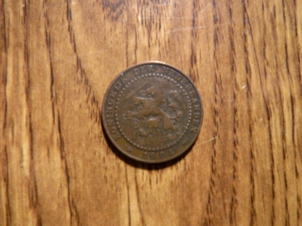 NETHERLANDS 1 CENT 1904 COIN (571)