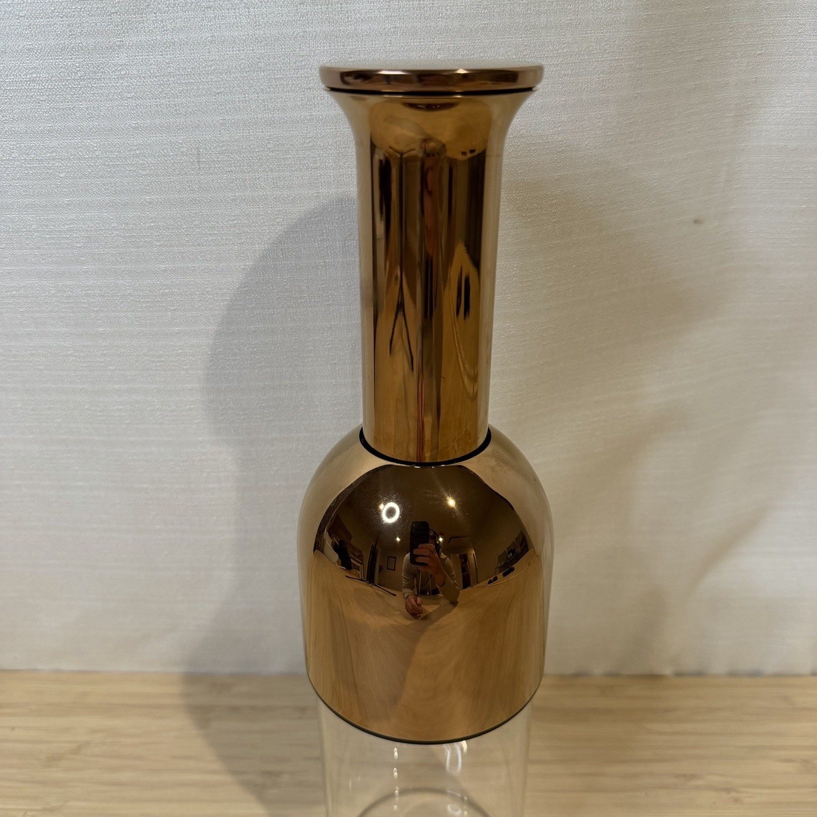 ETO 750 Copper Mirror Finish Wine Decanter Aerator Great Condition Glass
