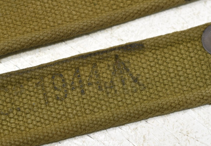 Lee Enfield WWII era 52" MKII Rifle Sling Canvas Green marked 1944