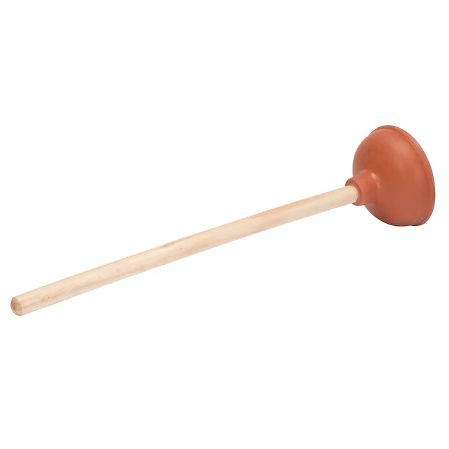 Project Source 5.31-in Red Rubber Plunger 18-in Handle