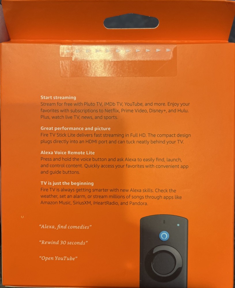 Amazon Fire Stick Lite HD Streaming Device - Voice Controlled. SEALED FREE SHIP