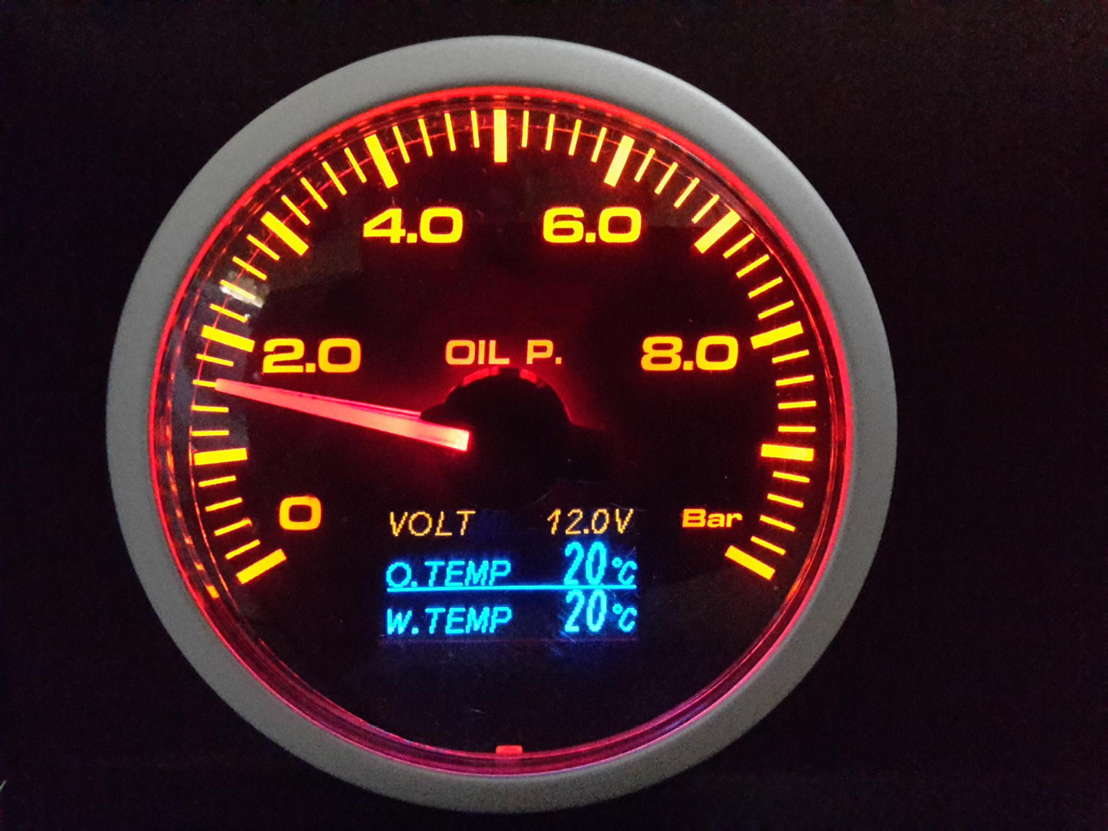 RSR Oil Pressure Gauge 4 in 1 Clear Oil Temperature Water Temperature 60mm Instrument TT