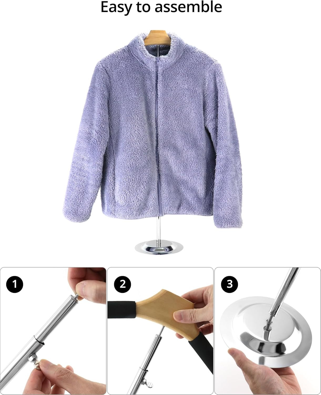 Adjustable Metal T-Shirt Display Stand, 2 Pack Foam & Wire Clothes Hanger Rack -