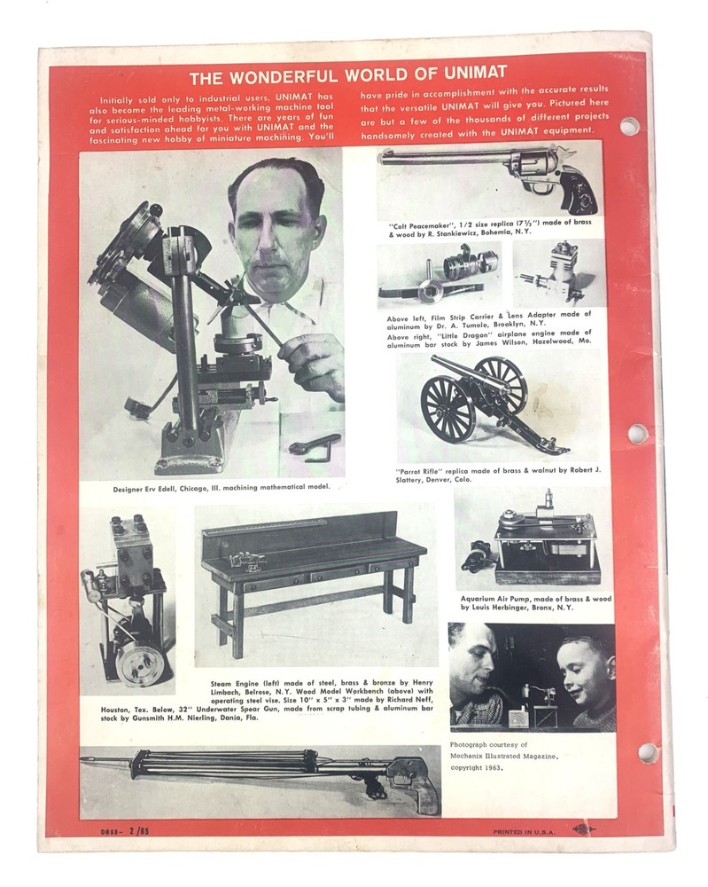 UNIMAT Original MINIATURE MACHINING TECHNIQUES book