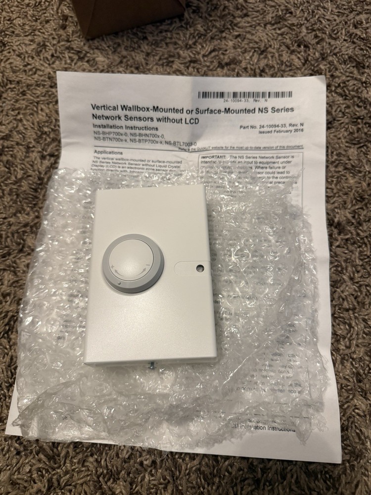 Johnson Controls NS-BTP7001-2 Network Zone Sensor, Temperature Only, Warm/Cool