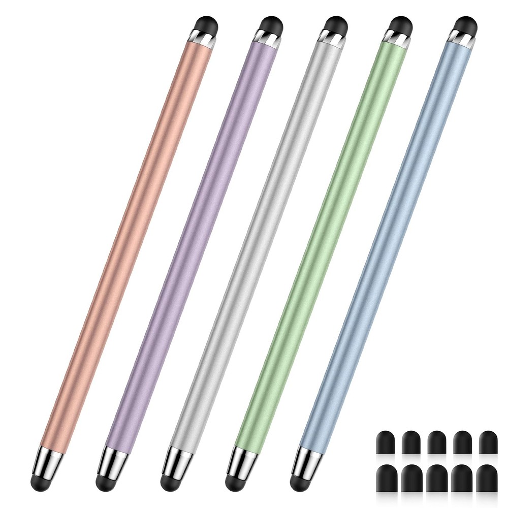 2-in-1 Stylus Pen for iPad iPhone Android Tablets 5-Pack