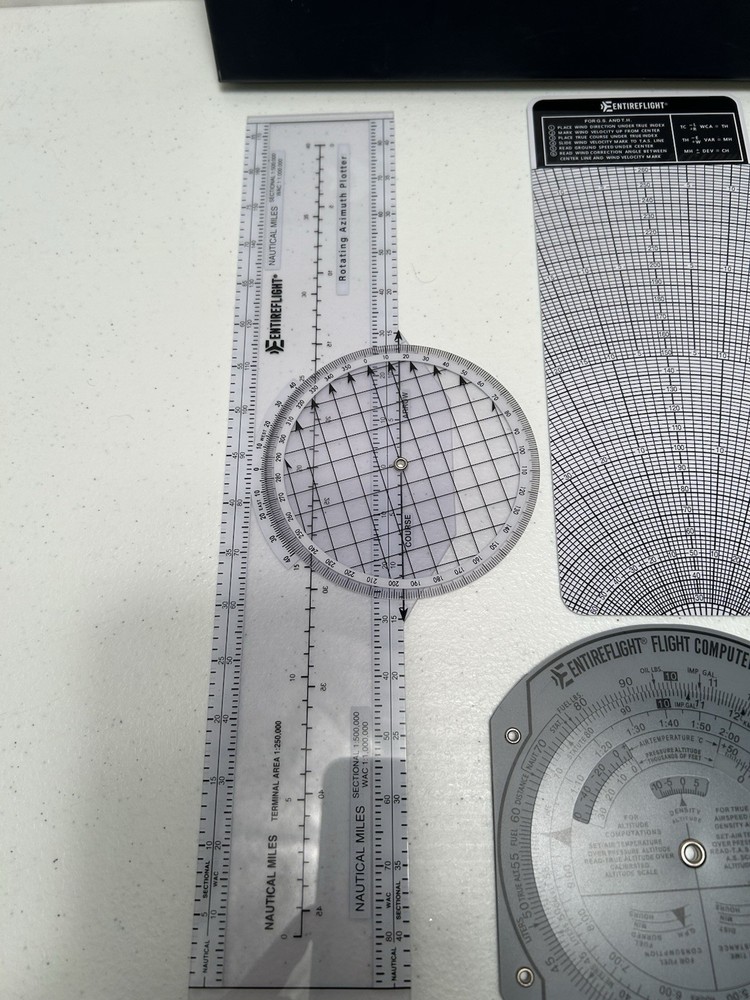 Entireflight E6B Flight Computer & Sectional Plotter, Rotating Azimuth Plotter