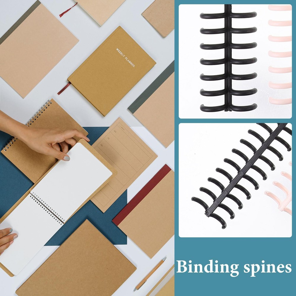 12pcs Click Binding Spines Plastic Loose-Leaf Coil Segmented Binders Notebook...