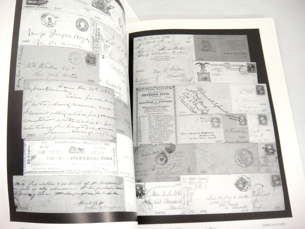 Siegel Auction Catalog 1997 Prices Realized Autographs Letter Ephemera Civil War
