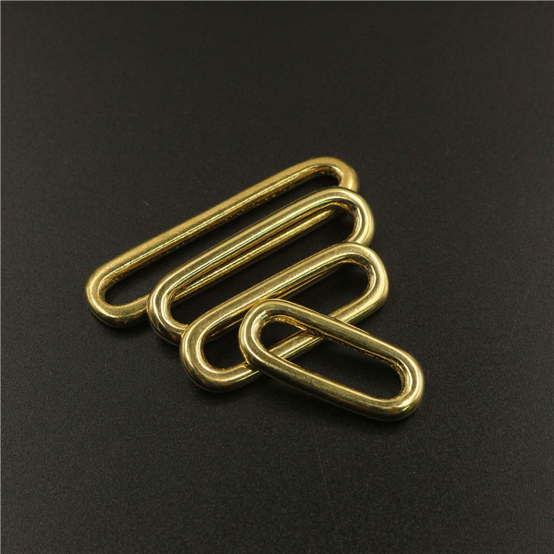 Molded Cast Solid Brass Closed Oval Loop Ring For Bag Belt Webbing Leather Craft