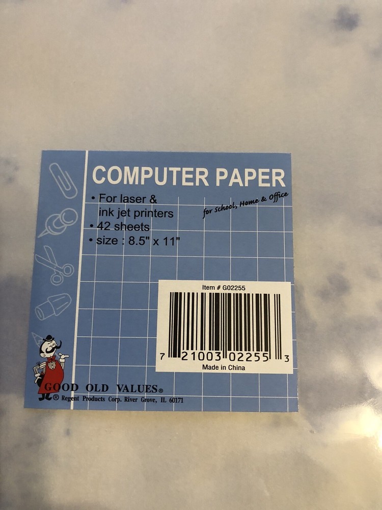Printer Paper, 2 Packs, 42 Sheets Each. 8.5x11”, Clouds